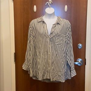 COPY - Blue and cream Ava&Viv blouse